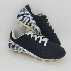 Bomkinta FG Boys Pre-owned Black/White Soccer Sneakers - sz. 12